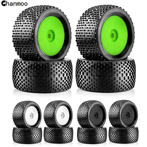1/8 RC Off Road Racing Truck Tires And Wheels 17mm Hex Rubber Buggy Tyres OD 140mm For 1:8 Scale Monster Truck Car Arrma Typhon 6S Talion 4WD HPI HSP BAZOOKA CAMPER Kyosho TRAXXAS 4PCS (Black) - color: Black