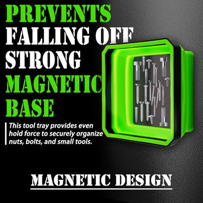 Magnetic Tray for Screws,Collapsible Magnetic Parts Tray with Double-Sided Base,Multifunctional Magnetics Tool Trays for Organizing Parts for Automotive Repair,Garage,Workshop