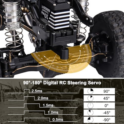 HobbyPark Waterproof 10kg RC Micro Servo High Torque Coreless Motor Metal Gears for 1/18 TRX4M Steering Servo & Sub-Micro Shift Servo TRX4 SCX10 1/10 RC Crawler Car Robot Digital Programmable 180°