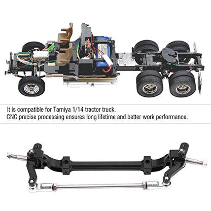 VBESTLIFE CNC Aluminum Front Steering Rod Link Axle for 1/14 RC Tractor Truck, Replacement Upgrade Steering Wheel Pole Assembly Parts
