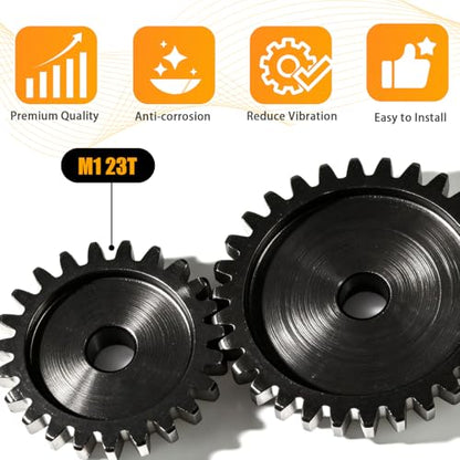 M1 Gear 23T 5mm Bore 3-Pack – High-Precision Hardened Steel Motor Pinion Gear for 1/8 1/10 RC Crawler, Monster Truck, Short Course Truck & Boat (Compatible with Traxxas Axial, FMS, HSP Redcat Losi) - style: M1 3Pcs 23T