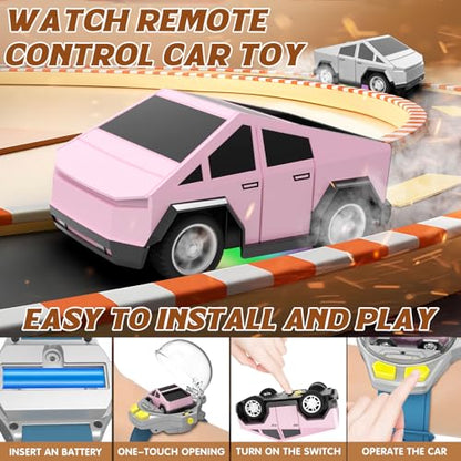 Watch Remote Control Car Toy, 2.4 GHz Mini RC Cars Watch Toy with LED Lights USB Charging+Remote Control Robot Dog Toy 2.4GHz 8WD All-Terrain Gesture Sensing Stunt RC Cars RTR Climbing Robot Dogs
