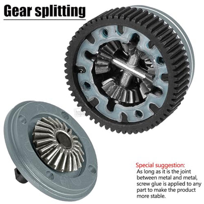 RC Upgrades Part for 1/10 Slash 2WD Rustler Stampede Bandit VXL XL-5,Aluminum Gearbox Transmission Gear Differential Transmission Gear,Titanium - color: Titanium(Upgrades Part)