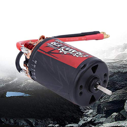 Dilwe RC Car Motor RC Car Parts, Metal+Plastic 550 Brushed Motor 5-Slot RC Motor Compatible with 1/10 RC Crawler Car RC Accessories(12T)