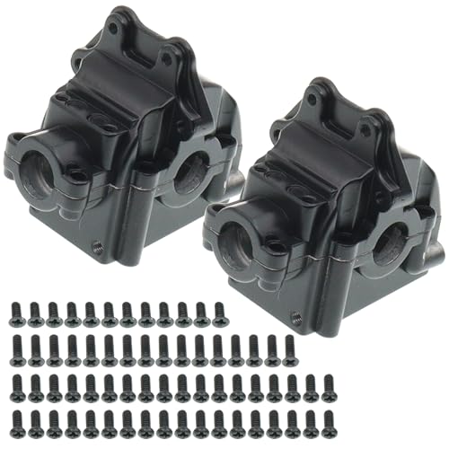 2PCS Metal Front and Rear Differential Gearboxes Housing Cover Compatible with WLtoys 1/14 144010 144001 144002 1/12 124016 124017 124018 124019 RC Car Upgrades Parts (Black) - color: Black