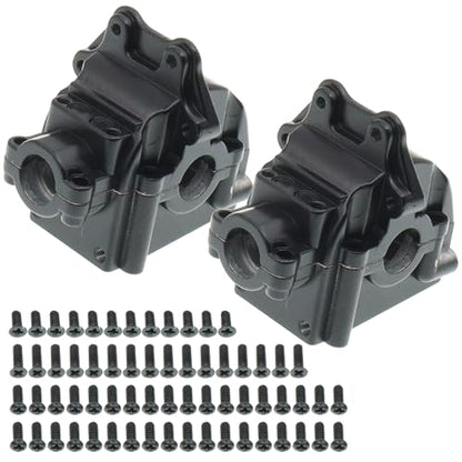 2PCS Metal Front and Rear Differential Gearboxes Housing Cover Compatible with WLtoys 1/14 144010 144001 144002 1/12 124016 124017 124018 124019 RC Car Upgrades Parts (Black) - color: Black