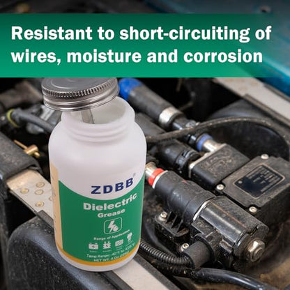 ZDBB Dielectric Grease for Automotive Electrical Connectors, Electric Silicone Paste with a Brush, Di Electric Grease Spark Plug, Battery Terminal, Wiring, Marine Against Salt Corrosion 8 oz (1pcs) - size: 1 Pack(8 OZ)
