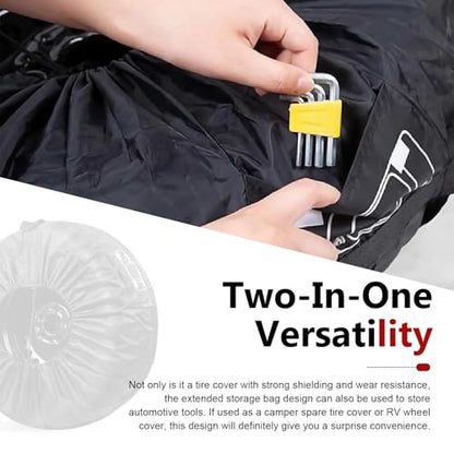 Car Tire Protector, Car Spare Tire Cover, Spare Tire Storage Bag, Universal for Most Cars (Black #31.49")