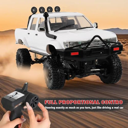 ARRIS WPL C64-1 1/16 RC Rock Crawler 4WD Trail Truck RTR | Realistic Pickup Body, Full Proportional Steering, LED Lights, Hobby Grade Platform - style: WPL C64-1 White