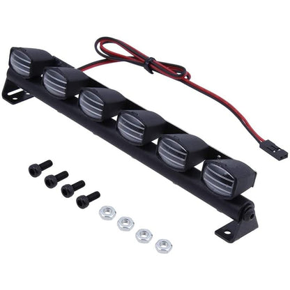 RC Car Light Bar Kit 6 LEDs Body Shell Roof Lights for 1/10 RC Crawler Car Truck Accessories - (Color: Black, CN)