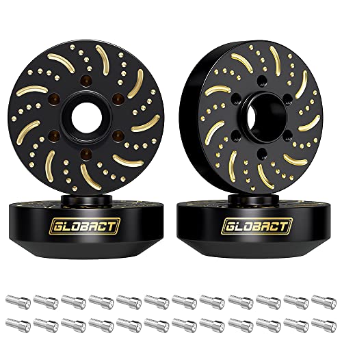 GLOBACT 1/10 Brass Wheel Weights Extended Hex Hub for TRX4 TRX6 SCX10-12mm | Fits 1.9" 2.2" RC Wheel, 340g Counterweight - size: 12mm