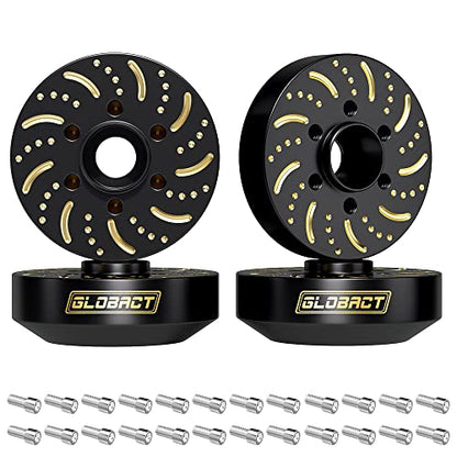 GLOBACT 1/10 Brass Wheel Weights Extended Hex Hub for TRX4 TRX6 SCX10-12mm | Fits 1.9" 2.2" RC Wheel, 340g Counterweight - size: 12mm