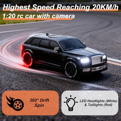 4.3" HD Screen FPV RC Car with Camera with 270° Rotatable Camera Up & Down | 1:20 Drift & Racing RC Cars 4 Wheel with 1080P, Dual Tires, Real Time Video Photos with 8GB TF Card, Gift for Kids Adults