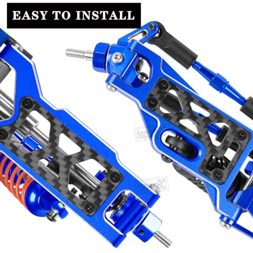 Upgrades Parts for 1/10 Slash VXL 2WD/Slash 2WD,Aluminum Front Rear Suspension A Arms & Caster Block&Steering Blocks&Rear Stub Axle Carriers,Navy Blue,(Only for Slash) - color: Blue(arm&caster Blocks Set)
