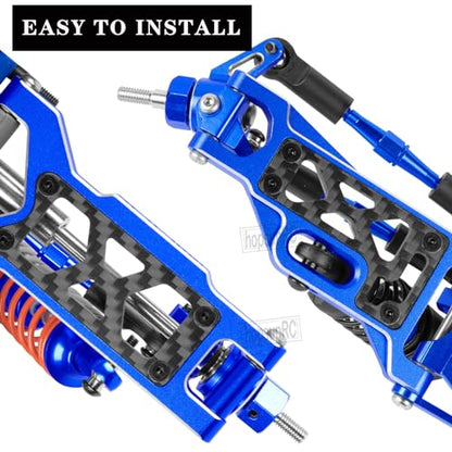 Upgrades Parts for 1/10 Slash VXL 2WD/Slash 2WD,Aluminum Front Rear Suspension A Arms & Caster Block&Steering Blocks&Rear Stub Axle Carriers,Navy Blue,(Only for Slash) - color: Blue(arm&caster Blocks Set)