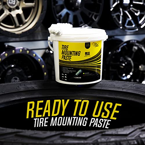 Tire Mounting Paste & Lube – Easy Application, No Rim Damage – Eco-Safe Compound + Pro Swab – Works on ATV, Motorcycle, Truck, Car