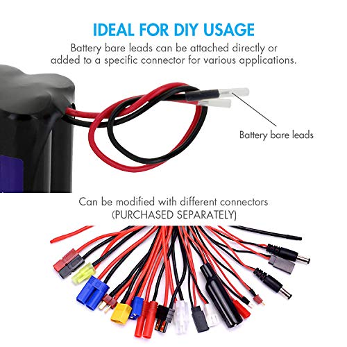 Tenergy NiMH Battery Pack 12V 2000mAh High Capacity Rechargeable Battery w/Bare Leads Replacement Battery Pack for DIY, Medical Equipments, LED Light Kit, RC Models, Portable 12V DC Devices and More - size: 1 Count (Pack of 1)