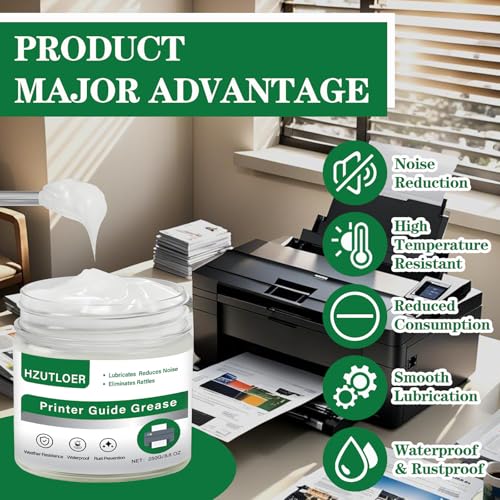 250g White Lubricating Grease,Noise Reduction,Rustproof & Long-Lasting for Printer,3D Printer,Automotive,Plastic Gear Parts,Door Window Track