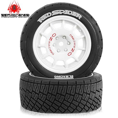 1/10 1/8 RC On-Road Tires 78mm OD RC Rally Racing Tyres 12mm Hex Plastics Wheel Tires Set Fit for 1/10 RC On-Road HPI CEN M-Sport WRC XTS-f10 ﻿ (White)