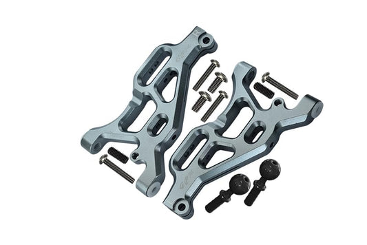 GPM For Arrma LIMITLESS/INFRACTION/TYPHON Upgrade Parts Aluminum Front Lower Arms - 2Pc Set Gray Silver