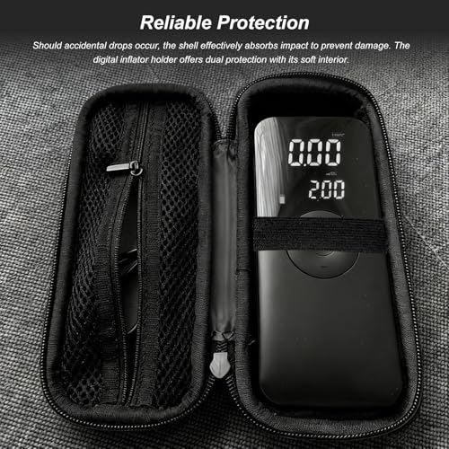 Tire Inflator Portable Air Compressor Case, Car Air Pump Storage Holder Protective Box for USB Cable Connector, Handheld Case Compatible with Most Tire Inflators & Accessories