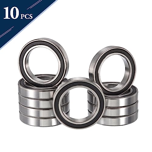 6805-2RS Deep Groove Ball Bearings, ID 25mm x OD 37mm x Width 7mm Double Rubber Sealed Ball Bearing Pre-Lubricated Chrome Steel Z2 Lever 10pcs - size: 6805-2RS 25x37x7mm