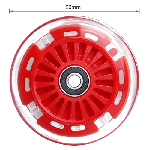 90mm Wiggle Car Polyurethane Replacement Wheels Set Upgrades for PlasmaCar Ride-on Toys Wiggle Car Replacement Wheels, 4-Pack (Red) - color: Red