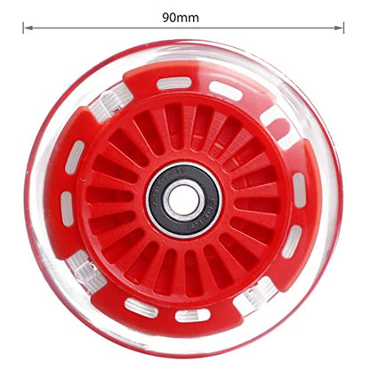 90mm Wiggle Car Polyurethane Replacement Wheels Set Upgrades for PlasmaCar Ride-on Toys Wiggle Car Replacement Wheels, 4-Pack (Red) - color: Red