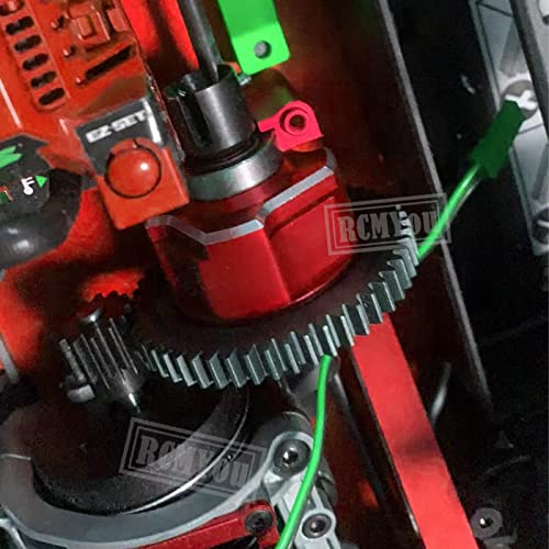 RC Alloy Front Middle Rear Diff Housing Differential Gears Housing Universal Carrier Upgrades Part for 1/8 Sledge 4WD,Hops up for Sledge Monster Truck #95076-4,Replace #9581,Red - color: Red
