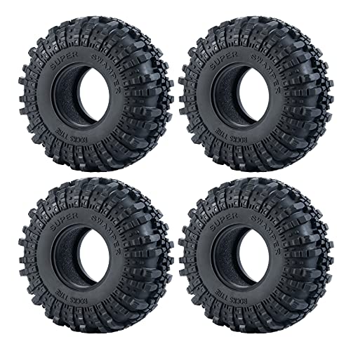 SWX 2.2" Crawler Tires 4PCS OD137mm for Axial SCX10 1/10 Upgrade Parts | 2.2 Inch RC Tires Rubber Tyres Set for 1/10 RC Rock Crawler Axial SCX10 RR10 Wraith Yeti RC Car Upgrades Parts