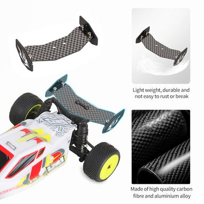 RC Rear Wing Carbon Fiber RC Tail Wing for Losi 1/24 Micro-B 2WD Buggy RC Car Upgrade Parts (Black) - color: Black