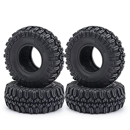 RCHUBAM 4PCS 1.0" Crawler Tires Micro Rubber Tires for 1/18 TRX4M Axial 1/24 SCX24 Deadbolt RC Crawler Car (A-58mm) - color: A-58mm