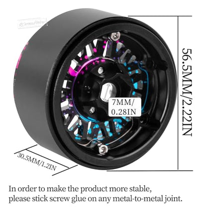 RC 1.9" Beadlock Wheels 1.9 Beadlock Rims for 1/10 SCX10 90046 AX103007 TRX4 TRX6 Gen7 8 D90 VS4-10 MST CFX RC Crawler,Alloy Aluminium 1.9 rc Wheels 1.9 rc Rims w/Wheels Ring,Rainbow - color: Rainbow(4pcs)