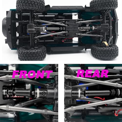 MOHERO 2Pcs Steel RC Drive Shaft Front Rear Center Driveshafts Set for 1/18 TRX4M Bronco Defender RC Crawler Car Upgrade