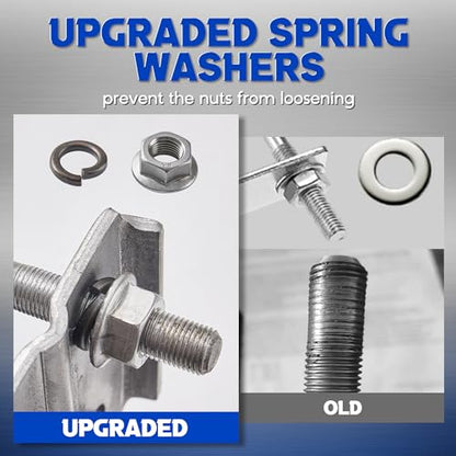 LONFFERY 312 Trailer Alex Shackle with U Bolts Kit Fit for 2-3/8" 3500lb Round Axle, 5-1/2" Long U-Bolts, U-Bolt Plates for 1-3/4" or 2", 1/2"-20 Hex Nuts - size: 312-U Bolt