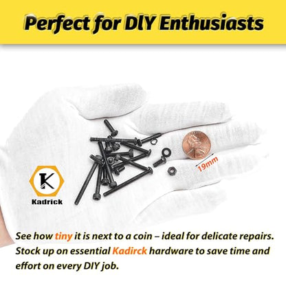 KADRICK 2240PCS M3 Screw Assortment,Hex Socket Button & Cap Head M3 Screws | Nuts Flat & Lock Washers Included,Class 10.9 Alloy Steel,Black Oxide Finish,M3 Screw Kit,M3 Bolts Length from 4MM-35MM - size: M3 2240Pcs 4-35mm