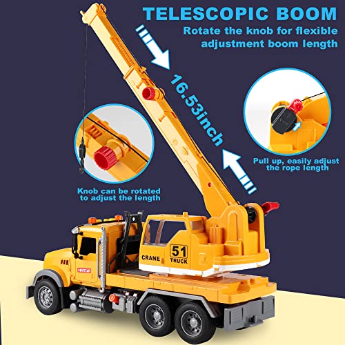 Dwi Dowellin Toys for 3 Years Old Boys Girls Kids,Construction Toy Crane Truck with Lights and Sounds - style: crane tuck