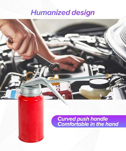 2PCS Oil Can,Car Accessories Oil Can Pump Oiler with Spout,Hand Pump Gun Oiler Spray Cans,Automotive Replacement Engine Oils Pumps,Used in Bicycles,Motorcycles,Automobiles,and Other Industries