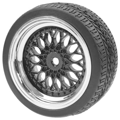 ShareGoo RC 1/10 On Road Tires & Wheel 12mm Hex Plastics Rims Compatible with Tamiya TT01 TT02 Kyosho Sakura D3 Traxxas 4Tec 2.0 1/10 RC On Road Racing & Touring Car (OD 66mm) - color: Od 66mm
