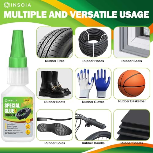 Super Rubber Glue, 20g Heavy Duty Rubber Adhesive for RC Tires, Shoe Soles, Belts, Hoses, Car Seals, Mats, Motorcycle Grips & DIY Repairs – Quick-Dry, Waterproof, Heat-Resistant CA Glue