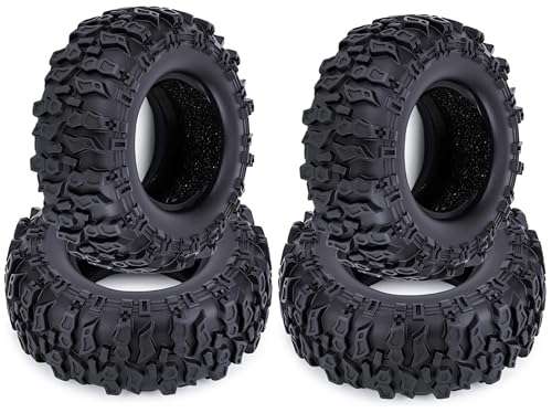 0.7'' Wheel Tires Compatible with RC Axial SCX30 Ford Bronco AXI-2048 / Jeep Wrangler AXI-2261 Rock Crawler Upgrades Parts (4 pcs) - color: Tire