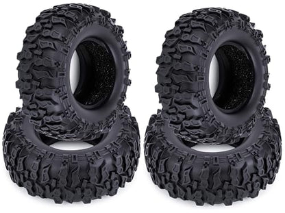 0.7'' Wheel Tires Compatible with RC Axial SCX30 Ford Bronco AXI-2048 / Jeep Wrangler AXI-2261 Rock Crawler Upgrades Parts (4 pcs) - color: Tire