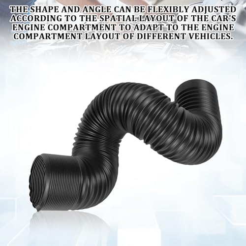 2.5" Diameter Air Intake Hose for Car, Flexible Retractable Air Duct Hose, Waterproof Anti-Leak Cold Airs Intake Tube Extending to 39.37" Universal Car Modified Intakes Accessories (Black) - size: 2.5 "