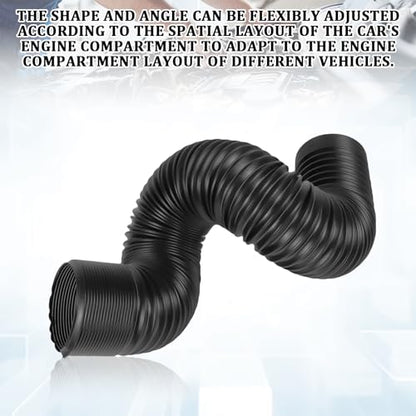 2.5" Diameter Air Intake Hose for Car, Flexible Retractable Air Duct Hose, Waterproof Anti-Leak Cold Airs Intake Tube Extending to 39.37" Universal Car Modified Intakes Accessories (Black) - size: 2.5 "