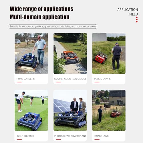 Remote Control Lawn Mower with Snow Plow, Crawler Track All-Terrain Machine, Oil-Electric Hybrid Power for Extreme Slopes and Large Turf, Adjustable Cutting Height - size: with snow plow attachment