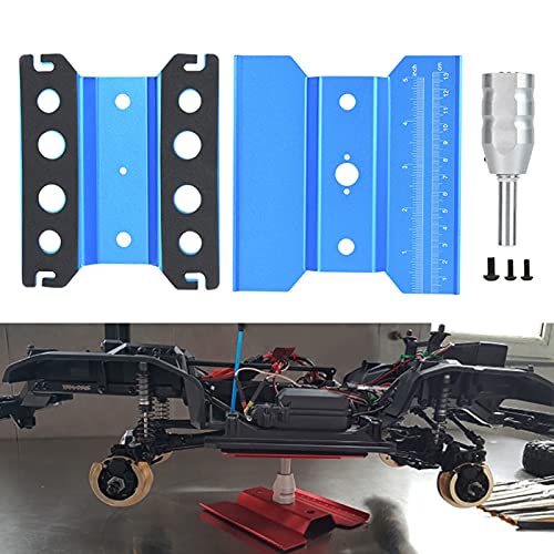 ZJchao Rotation Repair Station Assembly Platform Work Stand for /8/10 Scale RC Model Cars - Height & Aluminum (Blue) - color: Blue
