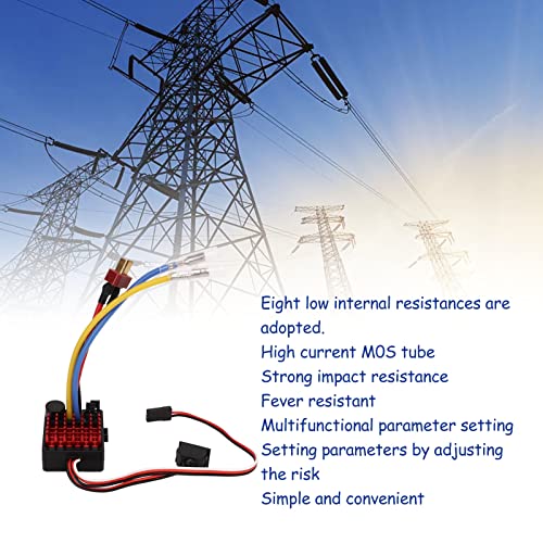 Keenso RC Car Brushed ESC, 6860 RTR 60A Electronic Speed Controller for 1/10 RC Crawlers Tanks Cars Boats for Various Environments