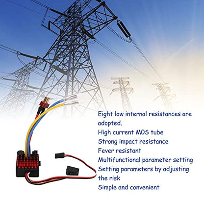 Keenso RC Car Brushed ESC, 6860 RTR 60A Electronic Speed Controller for 1/10 RC Crawlers Tanks Cars Boats for Various Environments
