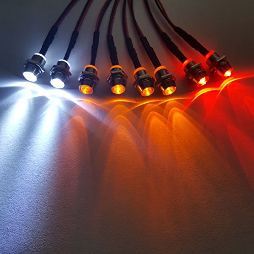 8Leds LED Light Headlights Lighting Taillight Kit & RC Car Work Stand Repair Workstation 360 Degree Rotation Lift with Screws Tray