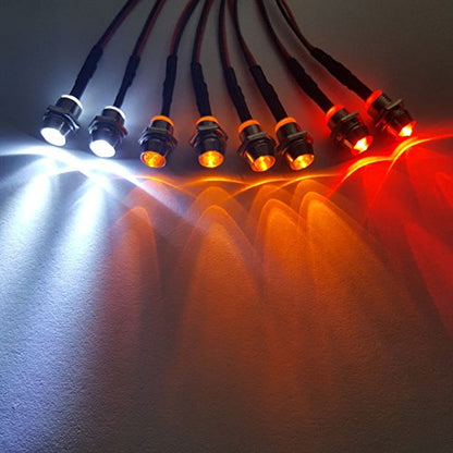 8Leds LED Light Headlights Lighting Taillight Kit & RC Car Work Stand Repair Workstation 360 Degree Rotation Lift with Screws Tray